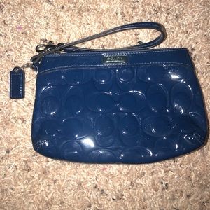 Blue Coach Wristlet